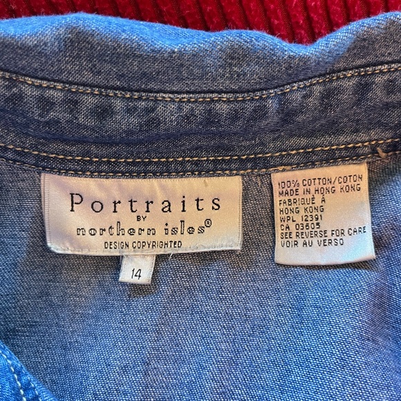 Portraits by Northern Isles Vintage Embroidered Button Down Leaf Design | 14 - Picture 4 of 6